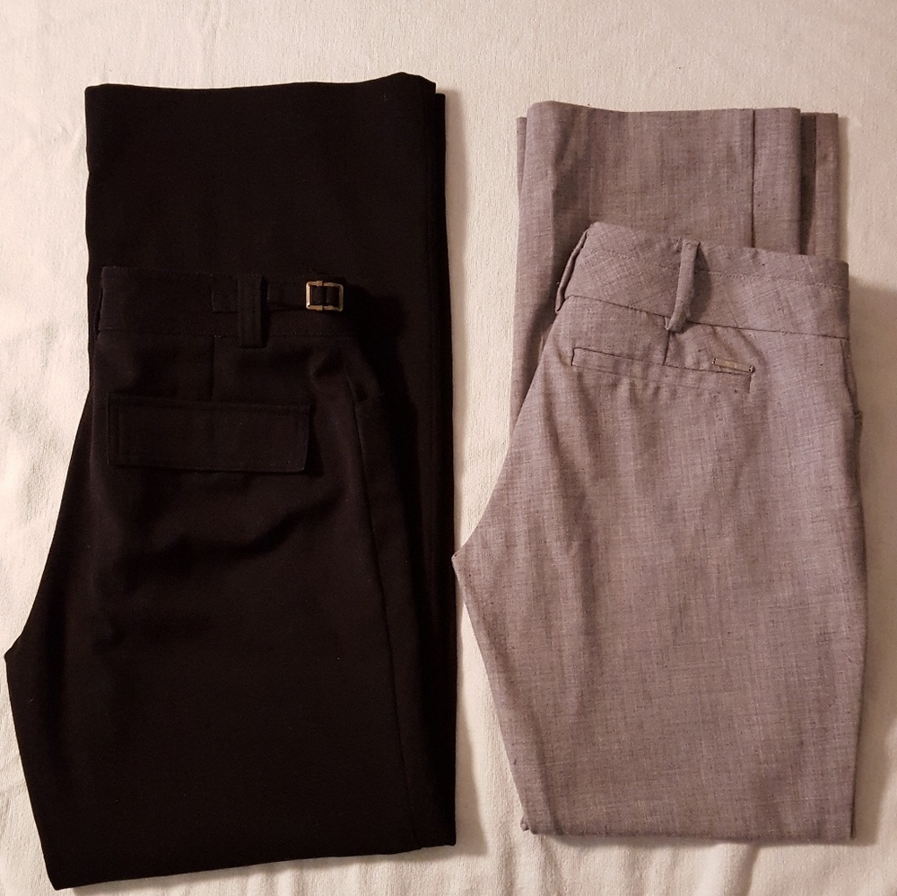 Two pairs of dress slacks black and grey